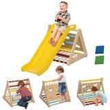 AIYAPLAY Set 5 &icirc;n 1 pentru Cățărat pentru Copii cu Triunghi Montessori cu Fr&acirc;nghie, 119x63x61 cm, Multicolor | Aosom Romania