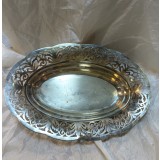 Fructieră ovala traforata - metal argintat