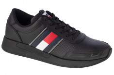 Pantofi pentru adida?i Tommy Hilfiger Flexi Perf Leather Runner EM0EM00580-BDS negru foto