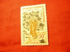 Timbru Mauritania 1967 - Flora - Baobab , 30fr. ,sarniera