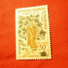 Timbru Mauritania 1967 - Flora - Baobab , 30fr. ,sarniera
