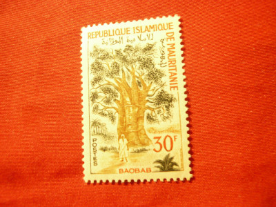 Timbru Mauritania 1967 - Flora - Baobab , 30fr. ,sarniera foto