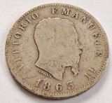 Italia, 1 Lira 1863 Victor Emmanuel II, Europa