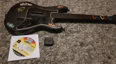Chitara Guitar Hero pt ps2 original playstation2 ps 2 wireless cu joc compatibil foto