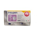 Ace Insulina PIC Solution Insupen 31G x 5mm, 100 buc. Sterile, Unica Folosinta. Compatibil stilouri injectoare. Injectare Confortabila