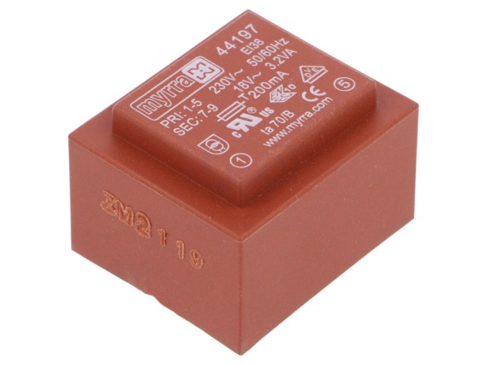 Transformator &icirc;ncapsulat 3,2VA 230V 18V