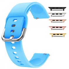 Curea silicon, compatibila Apple Watch 9|8|7|6|5|4|3|2|1 Series, 41mm|40mm|38mm, Azure Blue