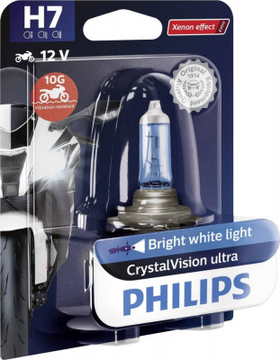 Bec Halogen Moto H7 Philips CrystalVision Ultra Moto 12V, 55W foto