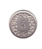 Moneda Elvetia 5 rappen 1962, stare foarte buna, curata