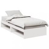 VidaXL Pat de zi fără saltea, alb, 80x200 cm, lemn masiv pin