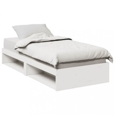 vidaXL Pat de zi fără saltea, alb, 80x200 cm, lemn masiv pin