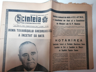 ZIAR SCANTEIA - DECESUL LUI GHEORGHIU DEJ 21-25 MAR 1965 RSR foto