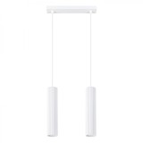 Lampă Suspendată Karbon Alb Din Aluminiu, 2 Becuri Tub Minimalistă De Interior.