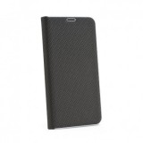 Husa Flip Carte Carbon Neagra Apple iPhone XR (6.1 inch) Protectie Premium