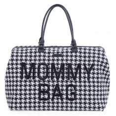 Geanta de infasat Childhome Mommy Bag Pied de Poule Negru