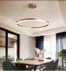 Lustra LED Minimalist Ring, 80W, 40cm, Auriu, telecomanda, lumina rece/calda/neutra, intensitate reglabila