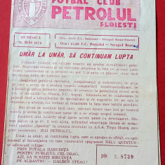 Program meci fotbal PETROLUL PLOIESTI - "STEAGUL ROSU" BRASOV(26.05.1974)