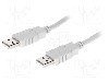 Cablu din ambele par&amp;#355;i, USB A mufa, USB 2.0, lungime 1.8m, gri, BQ CABLE - CAB-USBAA/1.8