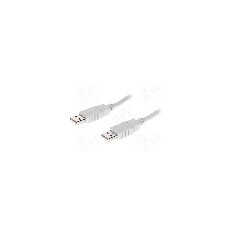 Cablu din ambele par&#355;i, USB A mufa, USB 2.0, lungime 1.8m, gri, BQ CABLE - CAB-USBAA/1.8
