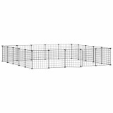 Cusca animale de companie cu usa 20 panouri negru 35x35 cm otel