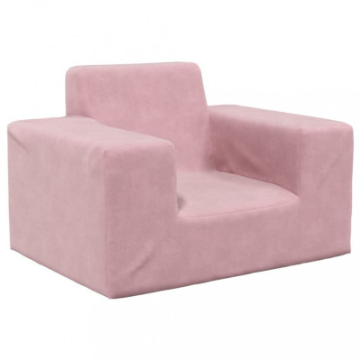 Canapea pentru copii, roz, pluș moale foto