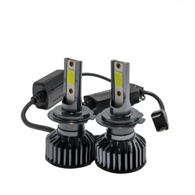 Set 2 Becuri Led H7 100w, 9V-32V, F2 COB, Ventilator Slim, 6000K foto