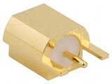 Conector MCX soclu mamă 75&Omega; SMT PTFE aurit pentru PCB