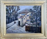 Tablou pictor rom&acirc;n Peisaj Casa Minerului pictura ulei inramata 44x51 cm