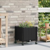 Cumpara ieftin Ghiveci de gradina cu roti Negru 40 x 40 x 44 cm PP