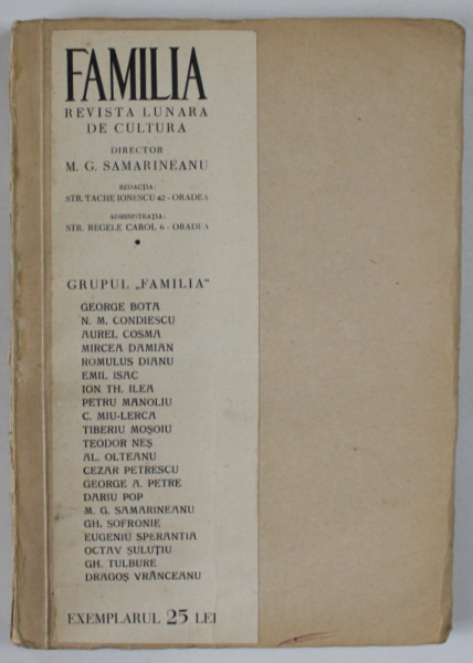 FAMILIA , REVISTA LUNARA DE CULTURA , SERIA III , ANUL I , FEBRUARIE ,NO. 10 , 1935