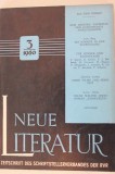 Neue Literatur. Zeitschrift des Schriftstellerverbandes der Sozialistischen Republik Rum&auml;niens. 11. Jg., Heft 3, 1960