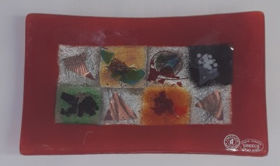Farfurie decorativa sticla, handmade, Anactacia Grecia foto