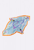 Esarfa-batic cu imprimeu multicolor portocaliu -bleu -alb-mov, Urbanelle