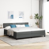 VidaXL Pat cu saltea tip Box Spring Gri &Icirc;ntunecat 200x200 cm Textile