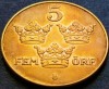 Moneda istorica 5 ORE - SUEDIA, anul 1950 *cod 3824, Europa, Bronz