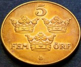 Cumpara ieftin Moneda istorica 5 ORE - SUEDIA, anul 1950 *cod 3824, Europa, Bronz