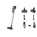 Aspirator vertical Samsung Jet 75E Pet VS20B75AGR1, 550 W, Afisaj LED, 0.8 l, Autonomie 60 minute, Negru/Verde