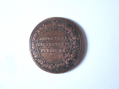 Rar! Jeton Adsertori Securitatis Publicae-Regele Ludovic al XIV-lea circa 1670 foto