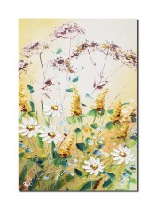 Tablou pictat manual hol, living, dormitor, Margarete in camp, 60x40cm ulei pe panza in cutit efect 3D, Valentin Pop