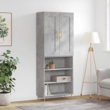 vidaXL Dulap &icirc;nalt, gri beton, 69,5x34x180, lemn compozit