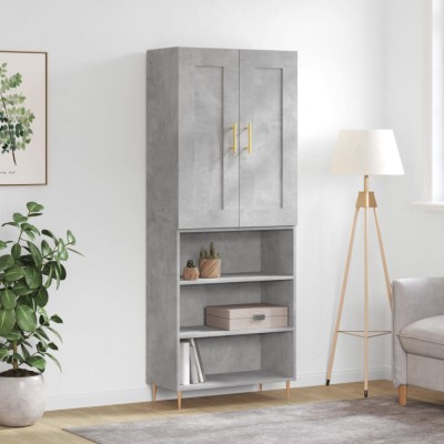 vidaXL Dulap &amp;icirc;nalt, gri beton, 69,5x34x180, lemn compozit foto