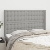VidaXL Tăblie de pat cu aripioare gri deschis 147x16x118/128 cm textil 3120012