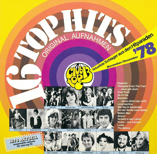 16 Top Hits - Nov-Dez &#039;78 Club Top 13 disc vinil COMANDA MIN 100 LEI