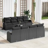 Cumpara ieftin Set de canapele pentru gradina 9 buc. 8-Numar de locuri Negru