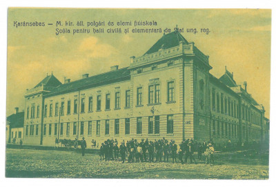 2737 - CARANSEBES, Timis, High School, Romania - old postcard - unused foto