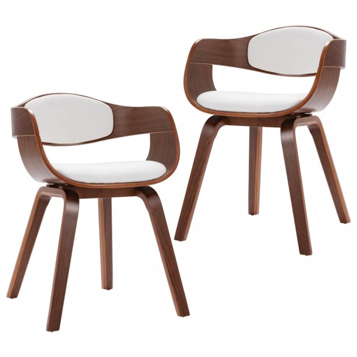Scaune de bucatarie, 2 buc, lemn curbat &amp; piele ecologica