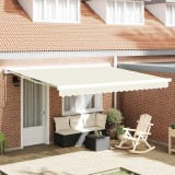 vidaXL Cortina Retractabilă Crem 400 &times; 300 cm Material textil, Metal