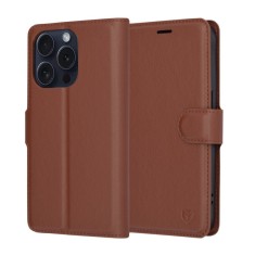 Husa iPhone 15 Pro Asteroid GSM Leather Folio, maro