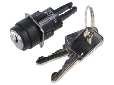 Comutator rotativ cu cheie 16mm 3 pozitii stabile NC x2 NO x2 foto