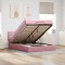 vidaXL Cadru de pat otoman cu saltea roz 140x190cm catifea 3312697